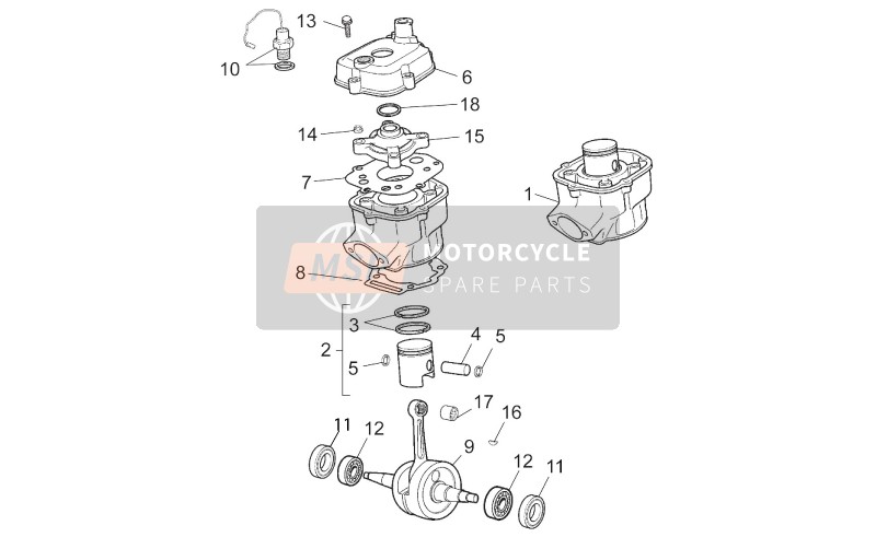 Aprilia RX-SX 50 2013 Cylinder for a 2013 Aprilia RX-SX 50