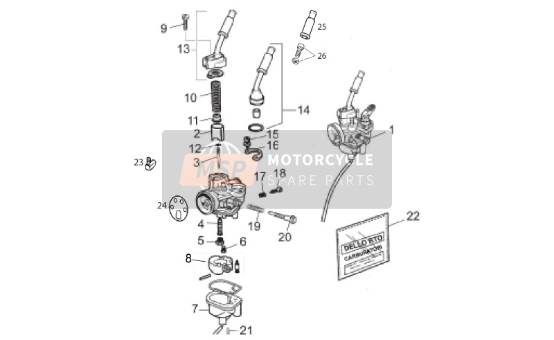 Aprilia RX-SX 50 2013 Carburateur pour un 2013 Aprilia RX-SX 50