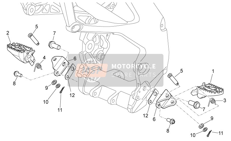 Aprilia RXV 450-550 2010 Fußrasten für ein 2010 Aprilia RXV 450-550