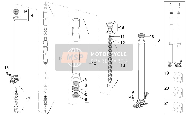 Aprilia RXV 450-550 2011 Front Fork I for a 2011 Aprilia RXV 450-550