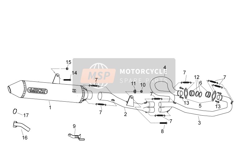 Aprilia RXV 450-550 2009 Exhaust Unit for a 2009 Aprilia RXV 450-550