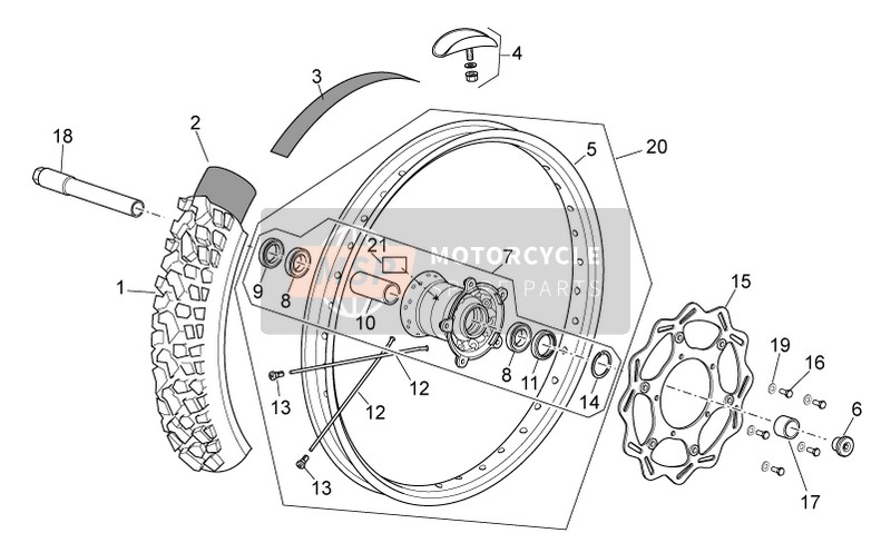 855584, Front Wheel 21", Piaggio, 0