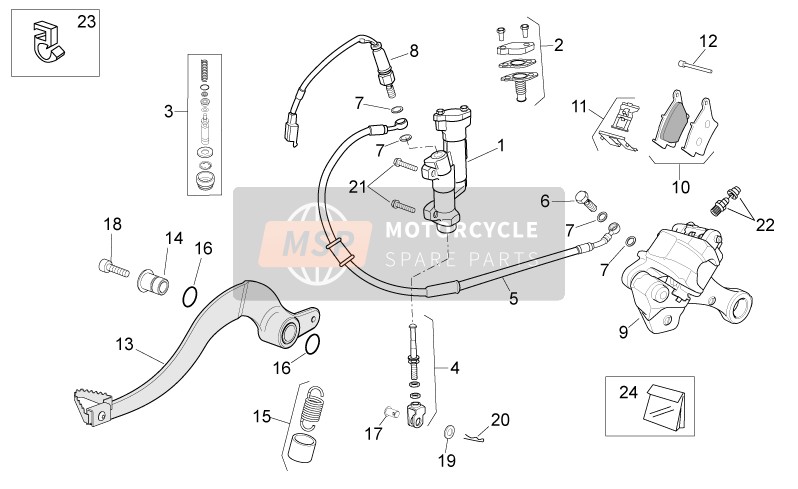 Aprilia RXV 450-550 2011 Rear Brake System for a 2011 Aprilia RXV 450-550