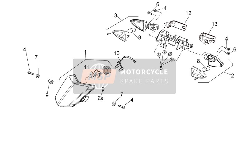 Aprilia RXV 450-550 2011 Feux avant pour un 2011 Aprilia RXV 450-550