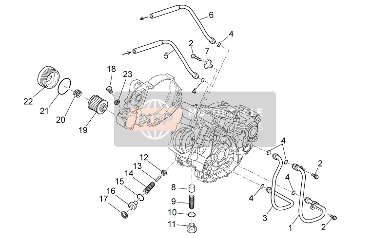 AP9100358, Oil Outlet Pipe, Piaggio, 0