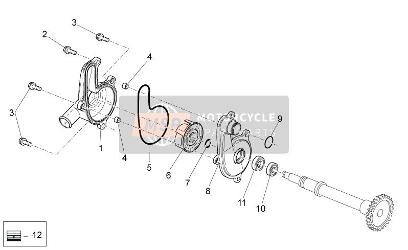 Aprilia RXV 450-550 2011 Pompe à eau pour un 2011 Aprilia RXV 450-550