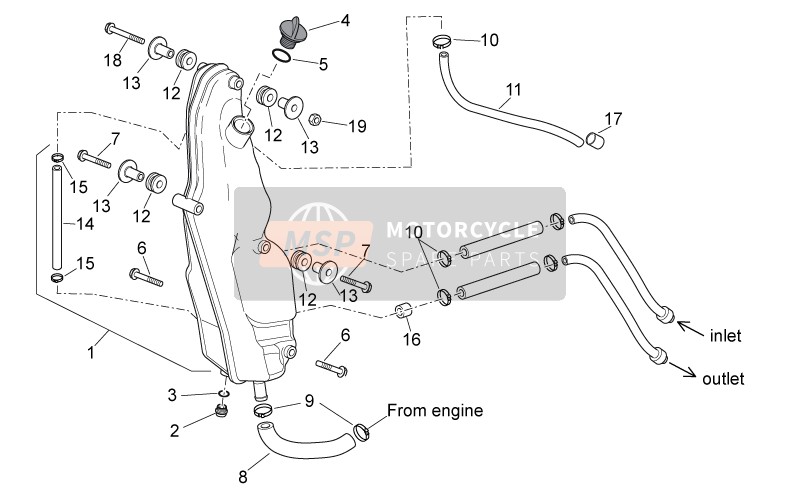 Aprilia RXV 450-550 STREET LEGAL 2010 Oil Tank for a 2010 Aprilia RXV 450-550 STREET LEGAL