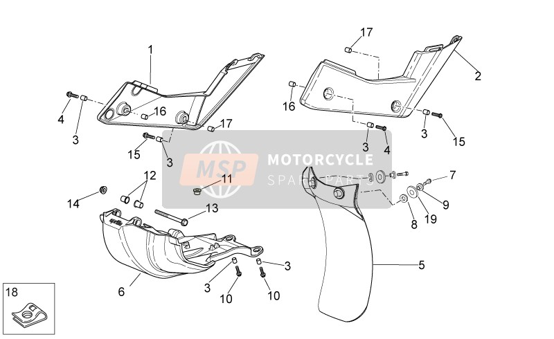 Aprilia RXV 450-550 STREET LEGAL 2011 Corps central pour un 2011 Aprilia RXV 450-550 STREET LEGAL