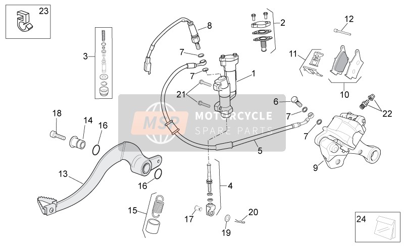 Aprilia RXV 450-550 STREET LEGAL 2009 Rear Brake System for a 2009 Aprilia RXV 450-550 STREET LEGAL