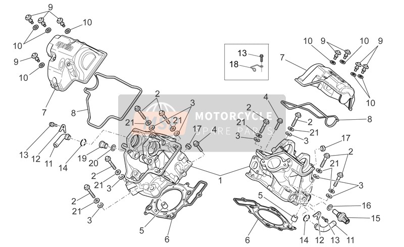 Aprilia RXV-SXV 450-550 2008 Cabeza de cilindro para un 2008 Aprilia RXV-SXV 450-550