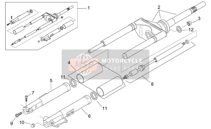 AP8163020, Fodero Sx, Piaggio, 1