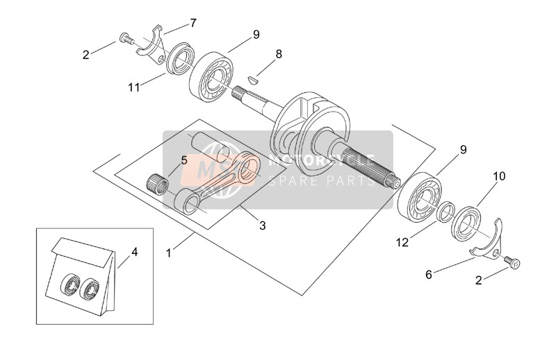 AP8206182, Flywheel Magneto Key, Piaggio, 2