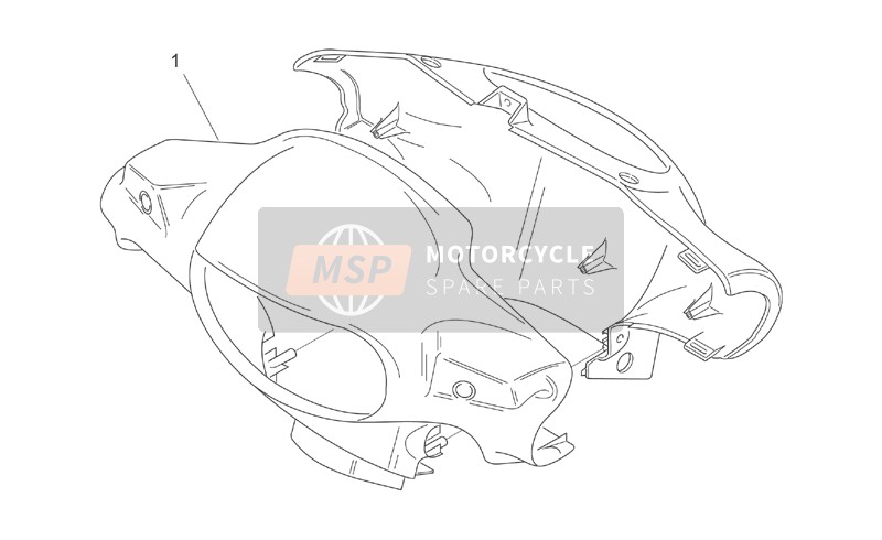 Aprilia Scarabeo 100 2T (eng. Yamaha) 2000 Front Body I - Headlight Support for a 2000 Aprilia Scarabeo 100 2T (eng. Yamaha)