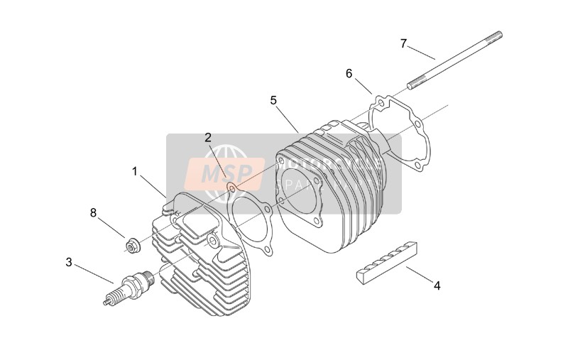 AP8510636, Cilinder Basis Pakking, Piaggio, 0