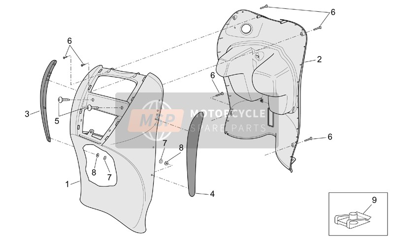 AP8258409, Internal Shield. Red, Piaggio, 0