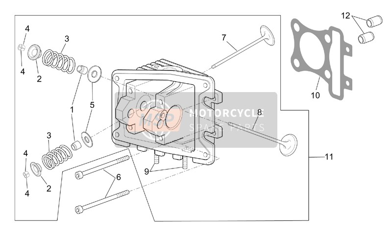 Aprilia Scarabeo 100 4T E2 2003 Cylinder Head - Valves for a 2003 Aprilia Scarabeo 100 4T E2