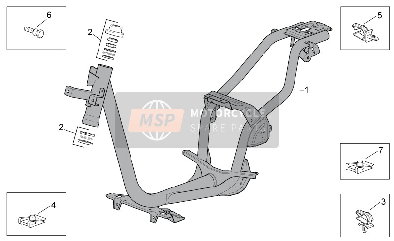 Aprilia Scarabeo 100 4T E3 2007 Frame for a 2007 Aprilia Scarabeo 100 4T E3