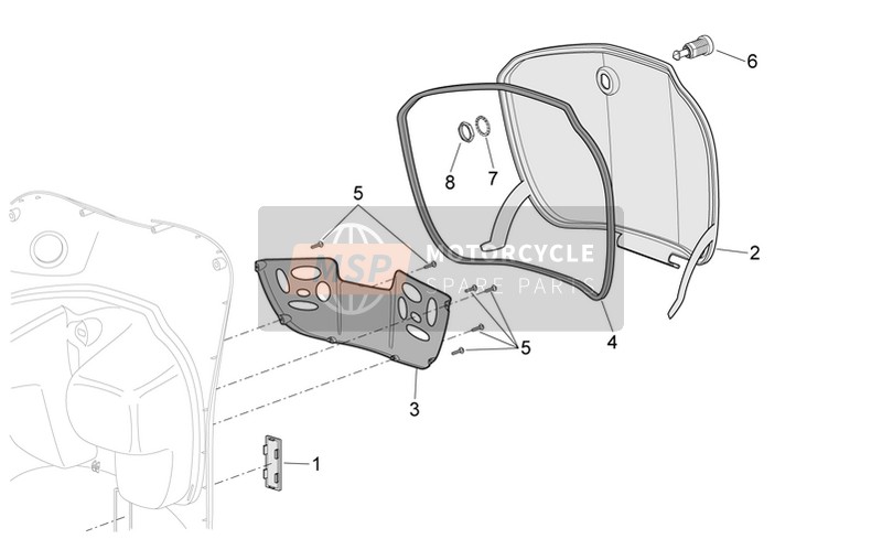 AP8268695, Glove Comp.Door. Black, Piaggio, 0