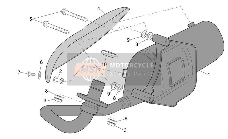 Aprilia Scarabeo 100 4T E3 2006 Exhaust Pipe for a 2006 Aprilia Scarabeo 100 4T E3