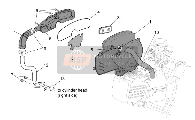 Aprilia Scarabeo 100 4T E3 2010 Secondary Air for a 2010 Aprilia Scarabeo 100 4T E3