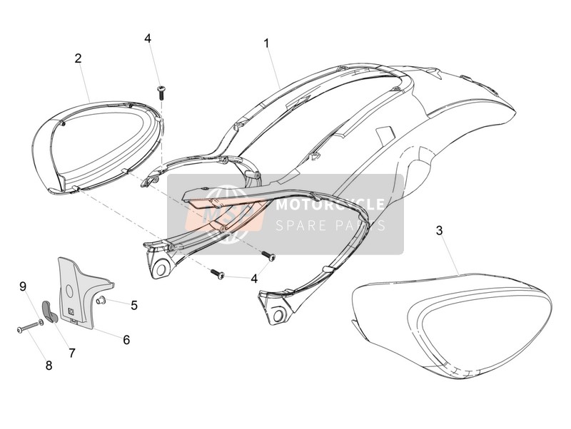 AP8268606, Hinge Cover. Grey, Piaggio, 1