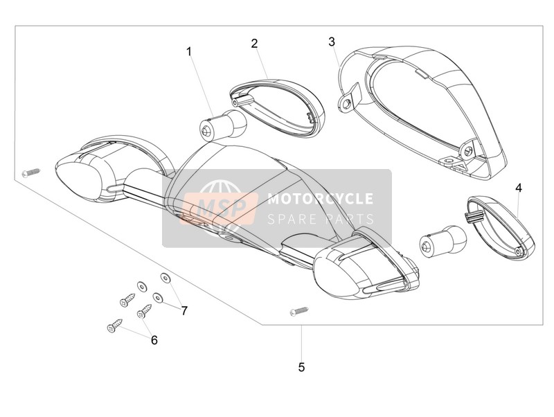 Aprilia Scarabeo 100 4T E3 2014 Rücklichter für ein 2014 Aprilia Scarabeo 100 4T E3