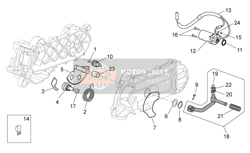 Aprilia Scarabeo 100 4T E3 2014 Kick-Start Gear/Starter Motor for a 2014 Aprilia Scarabeo 100 4T E3