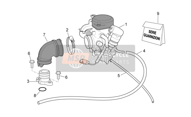 Aprilia Scarabeo 100 4T E3 NET 2009 Carburettor I for a 2009 Aprilia Scarabeo 100 4T E3 NET