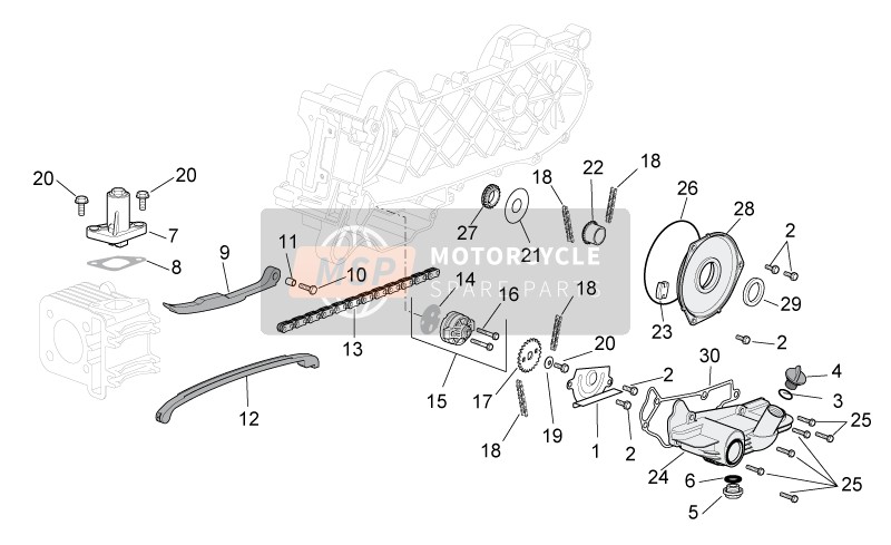 Aprilia Scarabeo 100 4T E3 NET 2009 Oil Pump for a 2009 Aprilia Scarabeo 100 4T E3 NET