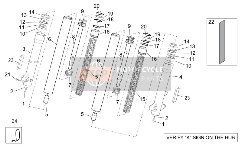 Kaifa Tenedor frontal - Hubs, Mangas