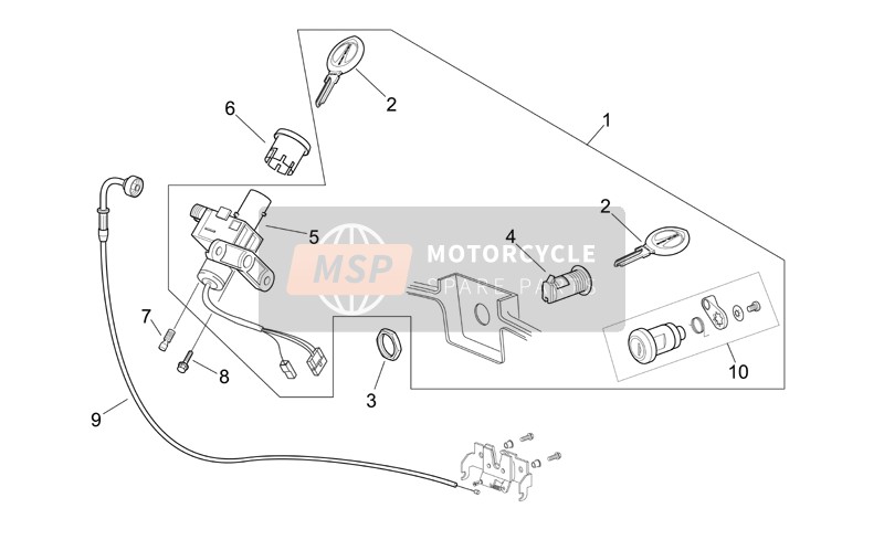 AP8104825, Serratura Baule, Piaggio, 0