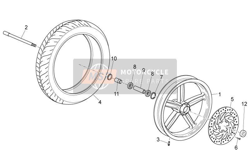JC54711X92000, Front Wheel Spindle, Piaggio, 0