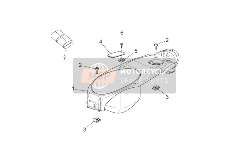 Aprilia Scarabeo 125-200 Light Carb. 2008 Onder zadel voor een 2008 Aprilia Scarabeo 125-200 Light Carb.