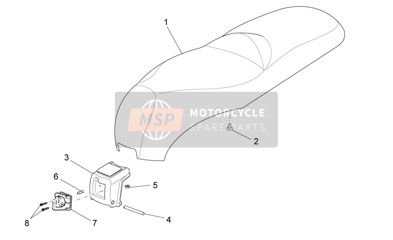 Aprilia Scarabeo 125-200 Light Carb. 2009 Unità sella per un 2009 Aprilia Scarabeo 125-200 Light Carb.