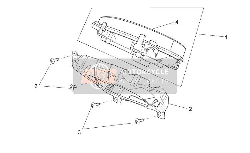 Aprilia Scarabeo 125-200 Light Carb. 2008 Dashboard voor een 2008 Aprilia Scarabeo 125-200 Light Carb.