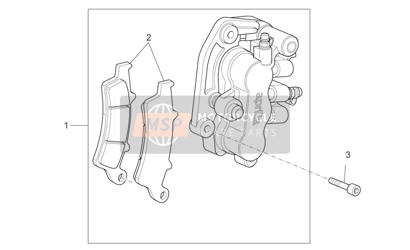 Aprilia Scarabeo 125-200 Light Carb. 2007 Remklauw Voorzijde voor een 2007 Aprilia Scarabeo 125-200 Light Carb.