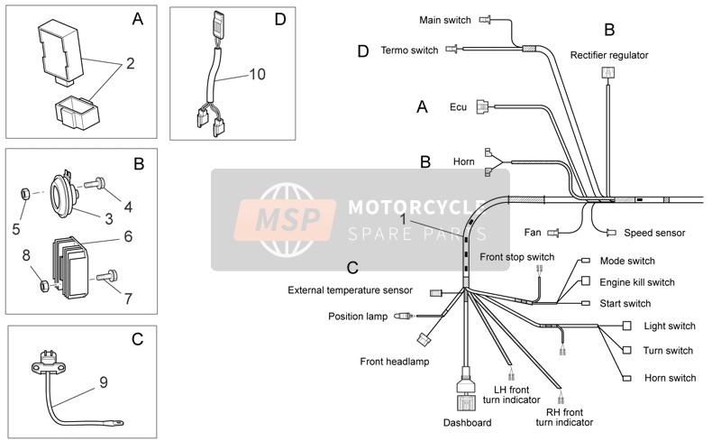 Aprilia Scarabeo 125-200 Light Carb. 2008 Electrical System I for a 2008 Aprilia Scarabeo 125-200 Light Carb.