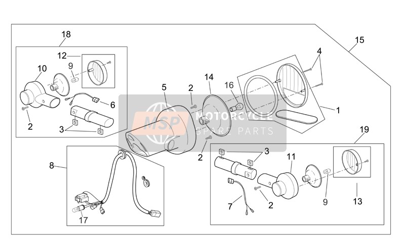 Aprilia Scarabeo 125-250 E2 (eng.Piaggio) 2006 Tail Light for a 2006 Aprilia Scarabeo 125-250 E2 (eng.Piaggio)