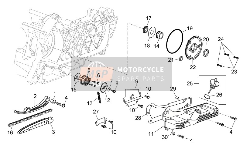 Aprilia Scarabeo 125-250 E2 (eng.Piaggio) 2006 Oil Pump for a 2006 Aprilia Scarabeo 125-250 E2 (eng.Piaggio)