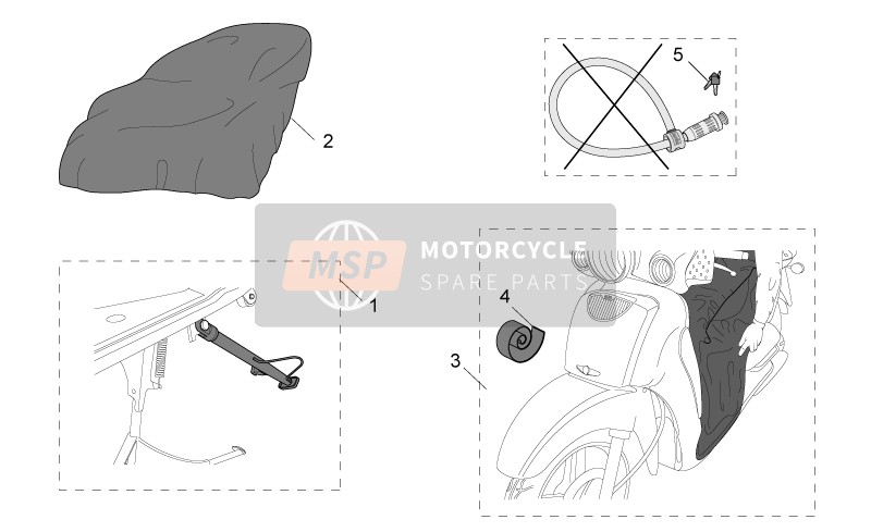 Aprilia Scarabeo 125-250 E2 (eng.Piaggio) 2005 Accessoire - Diverse II voor een 2005 Aprilia Scarabeo 125-250 E2 (eng.Piaggio)