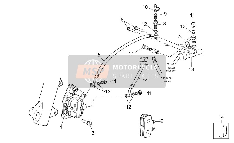 894850, Tubo Flexible De Freno, Piaggio, 0