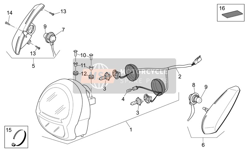 AP8127714, Fanale Anteriore Cromato, Piaggio, 0