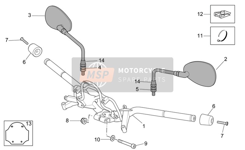 Aprilia Scarabeo 300 Light E3 2010 Handlebar for a 2010 Aprilia Scarabeo 300 Light E3