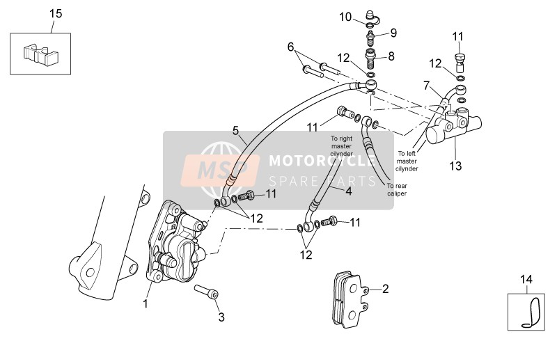 Aprilia Scarabeo 300 Light E3 2009 Bremssattel vorne für ein 2009 Aprilia Scarabeo 300 Light E3