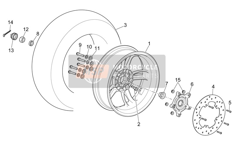 Aprilia Scarabeo 300 Light E3 2009 Rear Wheel for a 2009 Aprilia Scarabeo 300 Light E3