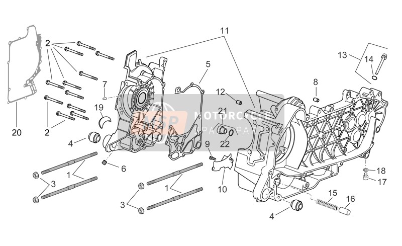 Aprilia Scarabeo 300 Light E3 2010 Caja Del Cigüeñal para un 2010 Aprilia Scarabeo 300 Light E3