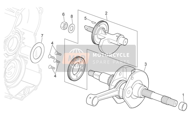 1A01963201, Crankshaft Cpl.,Cat.1, Piaggio, 0