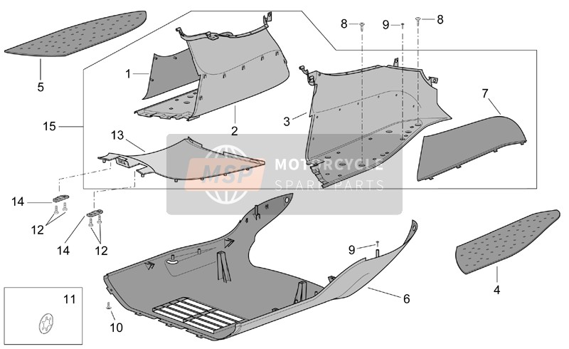 AP8149260, SOUS-REP-PIEDS Gris;, Piaggio, 0