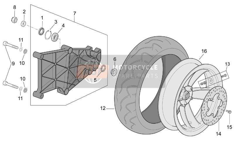 AP8128006, Hinterrad, Piaggio, 0