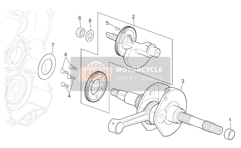 Aprilia Scarabeo 500 2005 Eje de accionamiento para un 2005 Aprilia Scarabeo 500